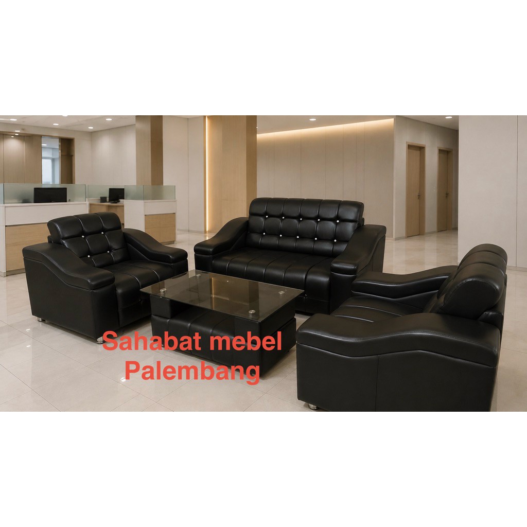 sofa golden 211(full set) lengkap meja sofa-sofa premium-sofa minimalis oscar hitam