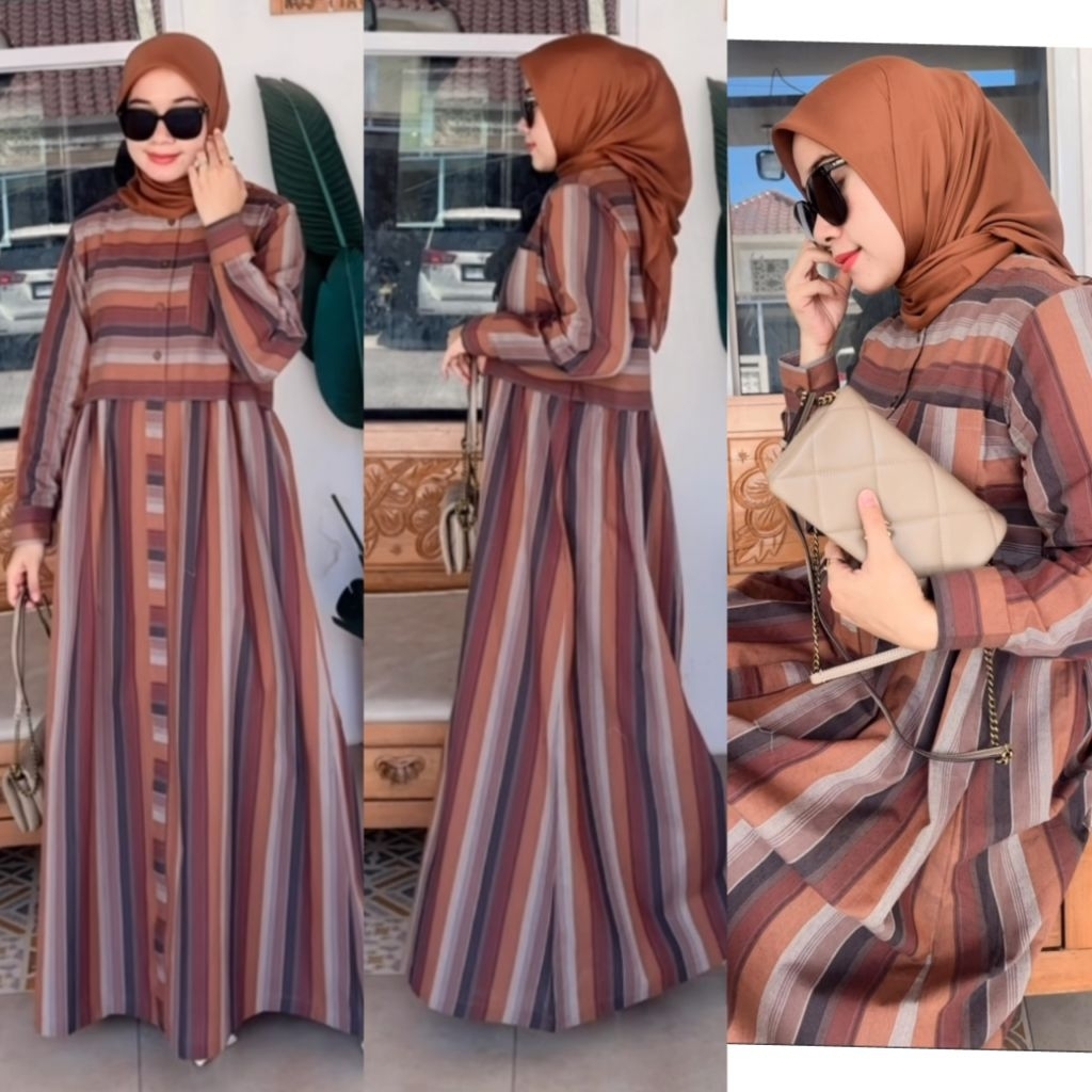 Dress dimara/ dress Dimara katun triset dress bahan katun triset gamis premium / dimara Original