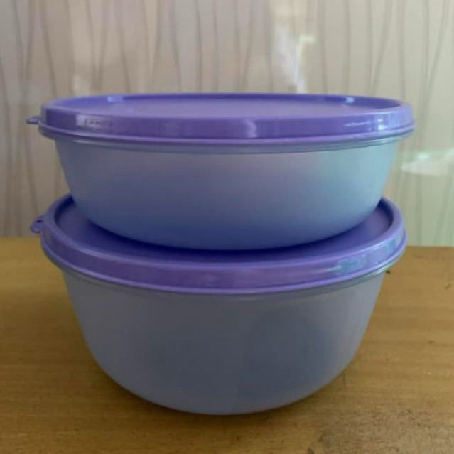 Tempat Penyimpanan/Kotak Makan Bulat Tupperware Modular Bowl (1Set/2Pcs)