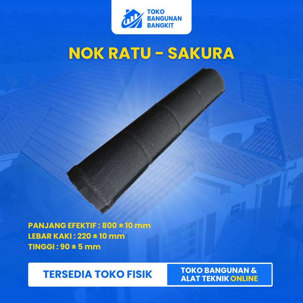 NOK RATU SAKURA ROOF  HITAM – AKSESORIS GENTENG METAL STONE CLASSIC / PENUTUP PUNCAK ATAP