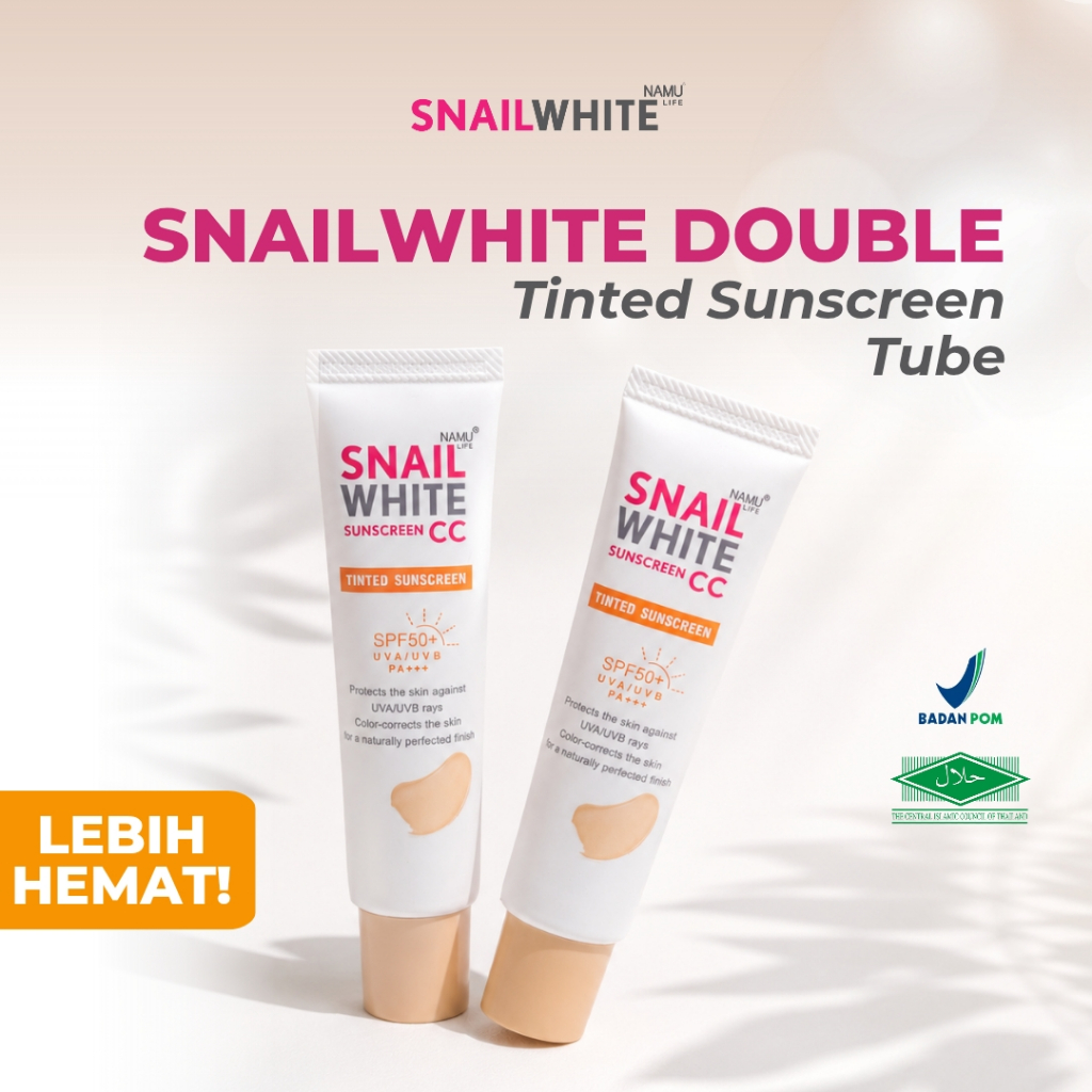 Snailwhite - Double Sunscreen CC Cream Whitening Thailand 30ml SPF 50+/PA+++ Perlindungan Sinar Mata