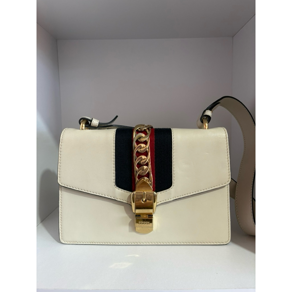 Gucci Sylvie Tas Second kulit asli