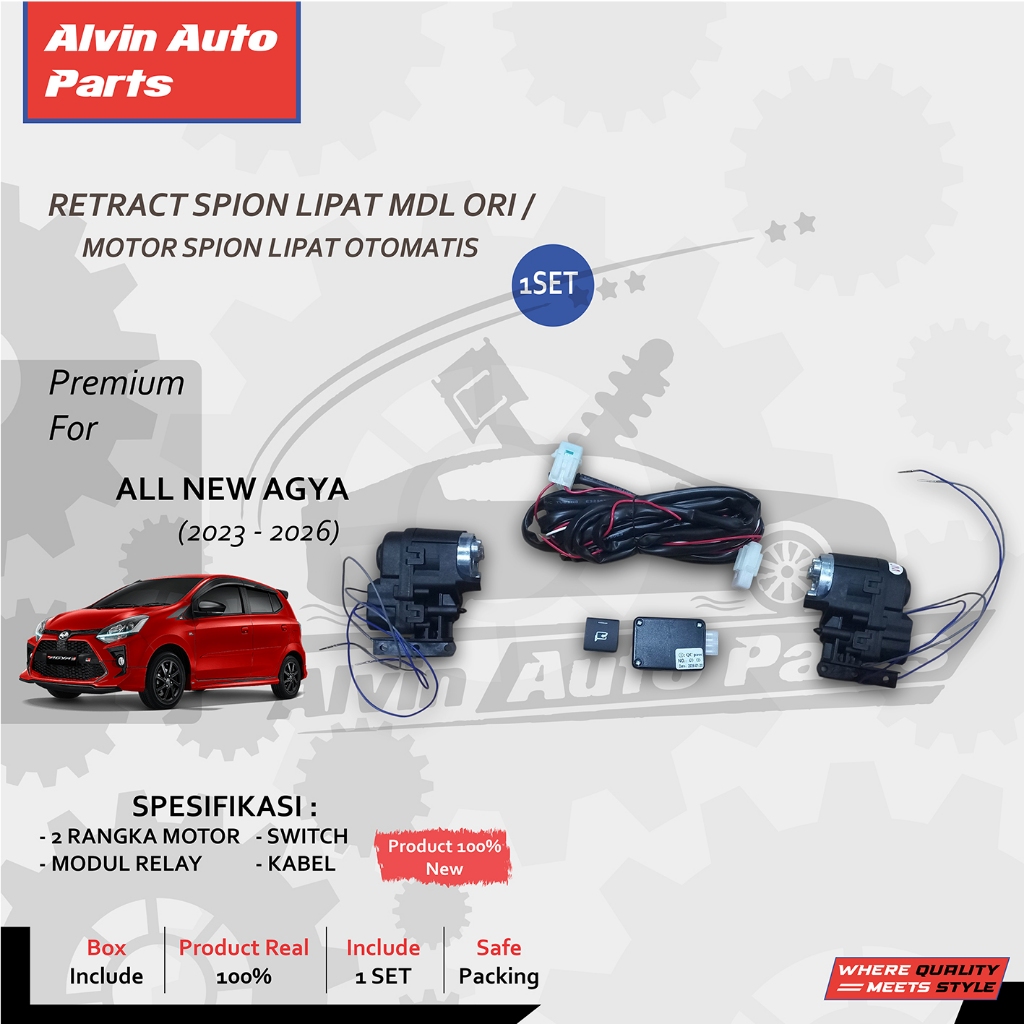 RETRACT SPION LIPAT AGYA 2023 - 2026 / MOTOR SPION LIPAT TOYOTA AGYA