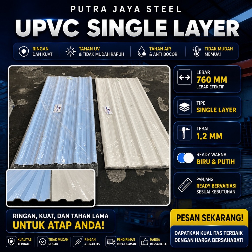 ATAP DINGIN UPVC SINGLE LAYER | ATAP UPVC SINGLE LAYER