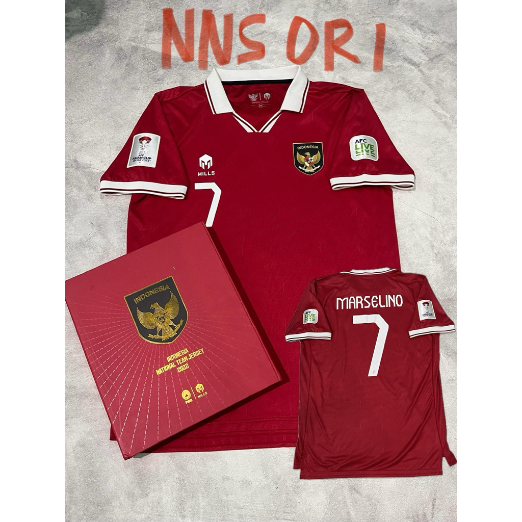 Jersey timnas indonesia home mills 2022 player issue + box original