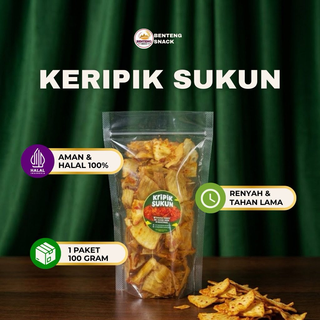 Keripik Sukun Renyah Gurih 100gr / Kripik Sukun Pedas Halal
