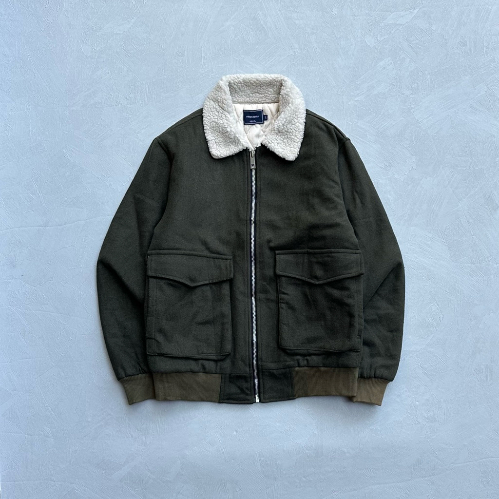 jacket wool work jacket zipper