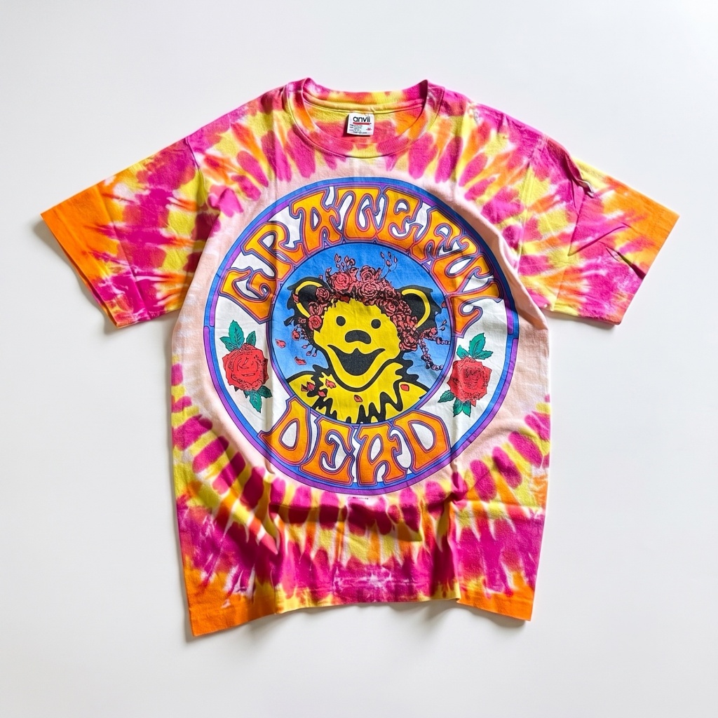 Kaos Vintage 1994 Rainbow Tiedye Grateful Dead - 71x51cm
