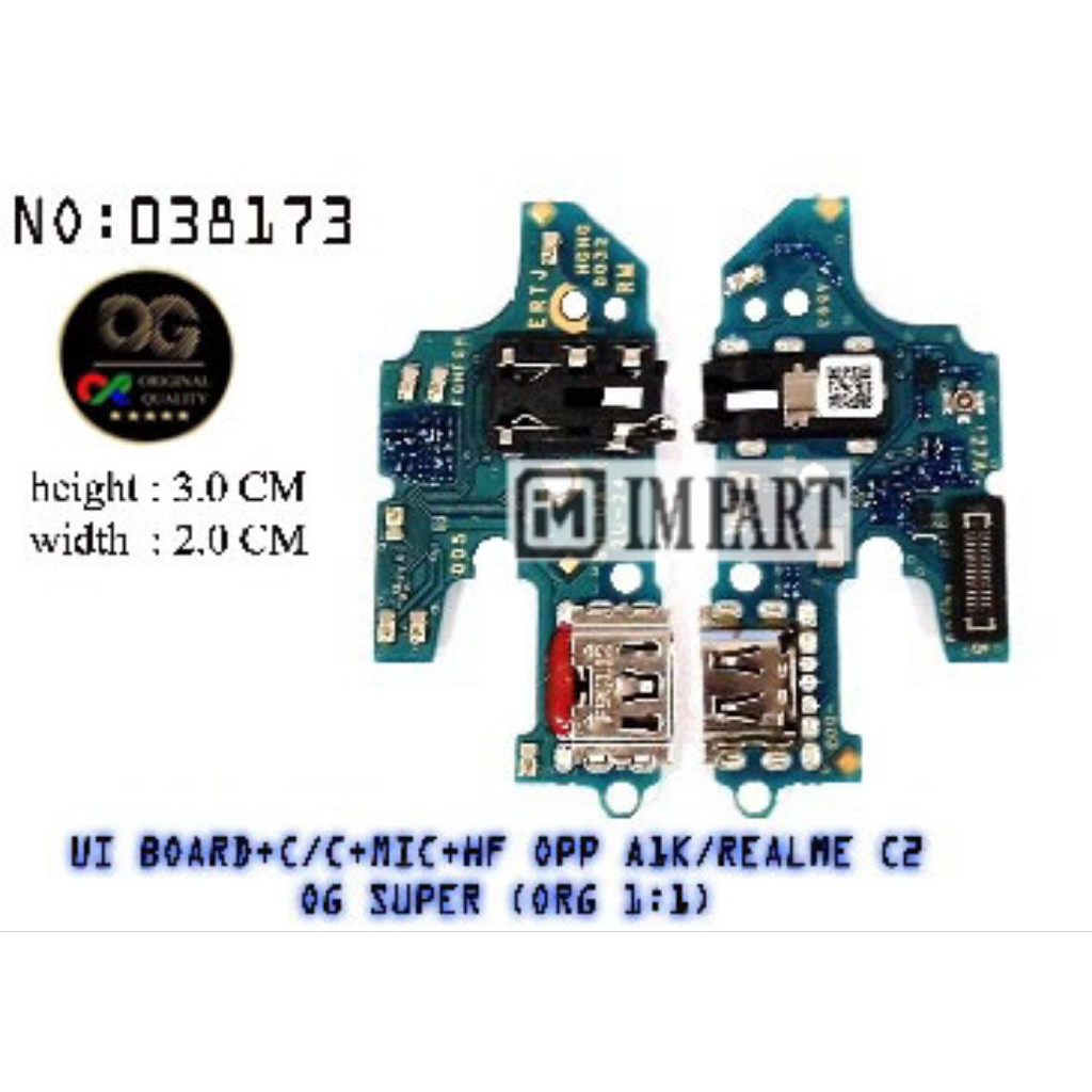 UI BOARD/PCB/PAPAN CAS OPPO A1K/REALM3 C2 (OG SUPER)
