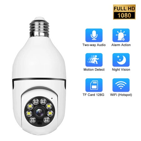 Kamera CCTV bohlam pintar 360°
