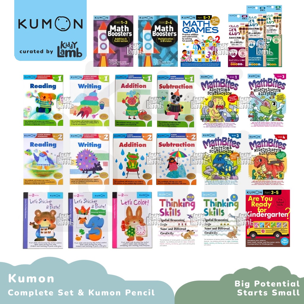 Kumon Triangle Pencil & Complete Set / pensil Tulis Segitiga Anak / Buku Aktivitas & Belajar Anak / 
