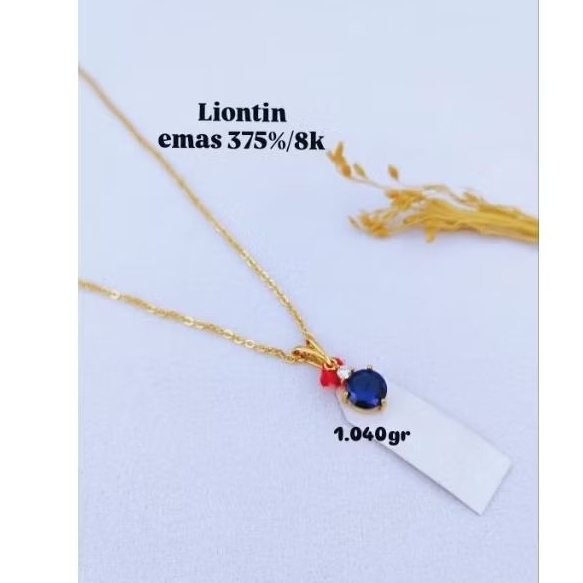 Liontin Solitare Permata Biru