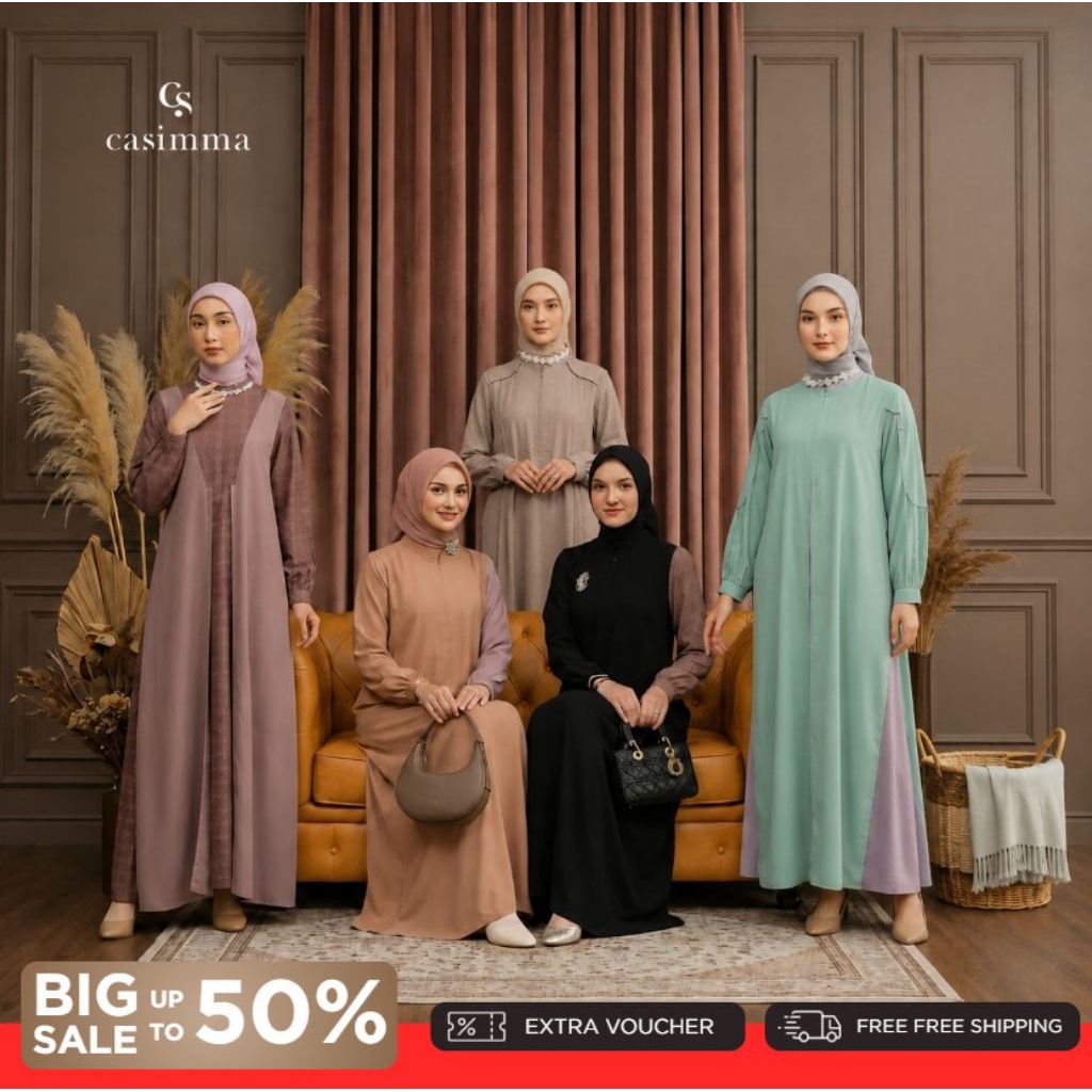 CASIMMA - Thalita/Karen/Enissa/Alenna Gamis Remaja Doby Premium Layer Bordir Muslim Wanita Dress Sya