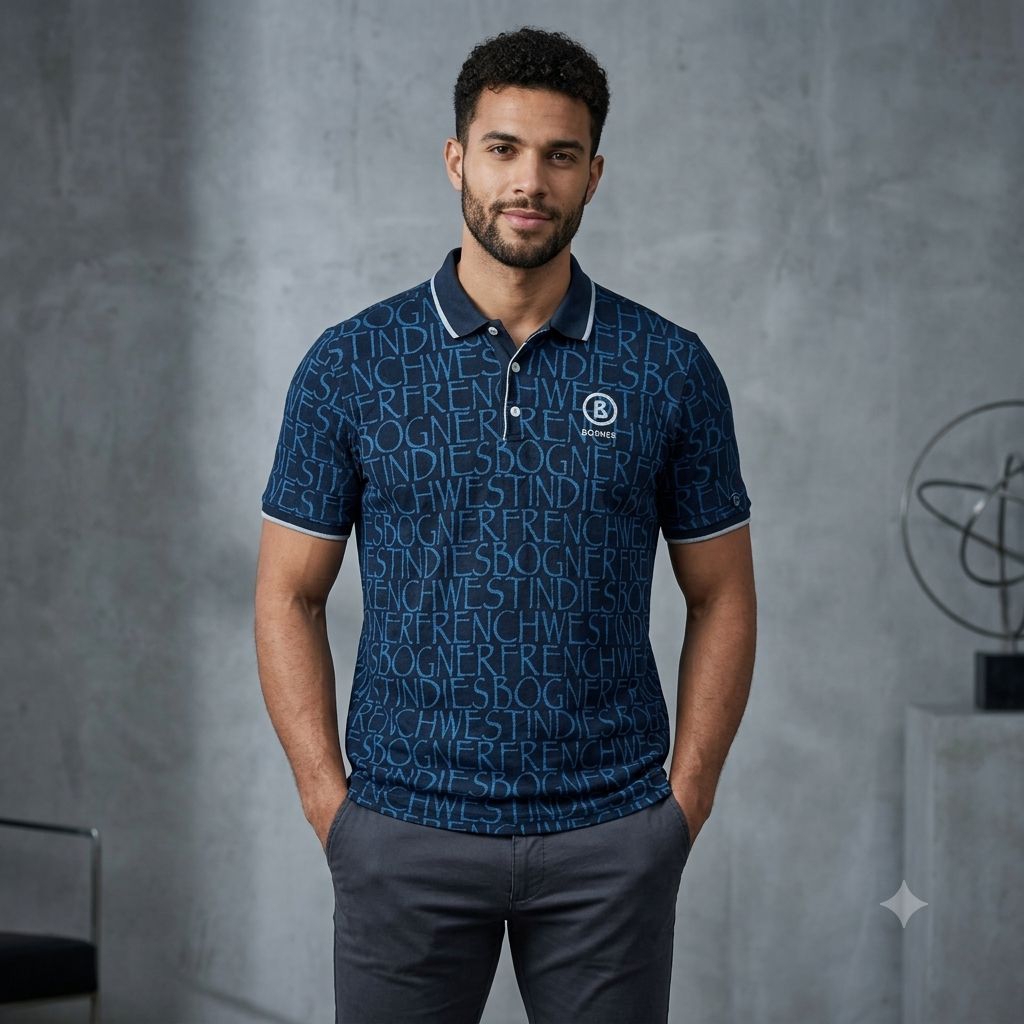 Bogner Luxury All Over Print Polo Shirt