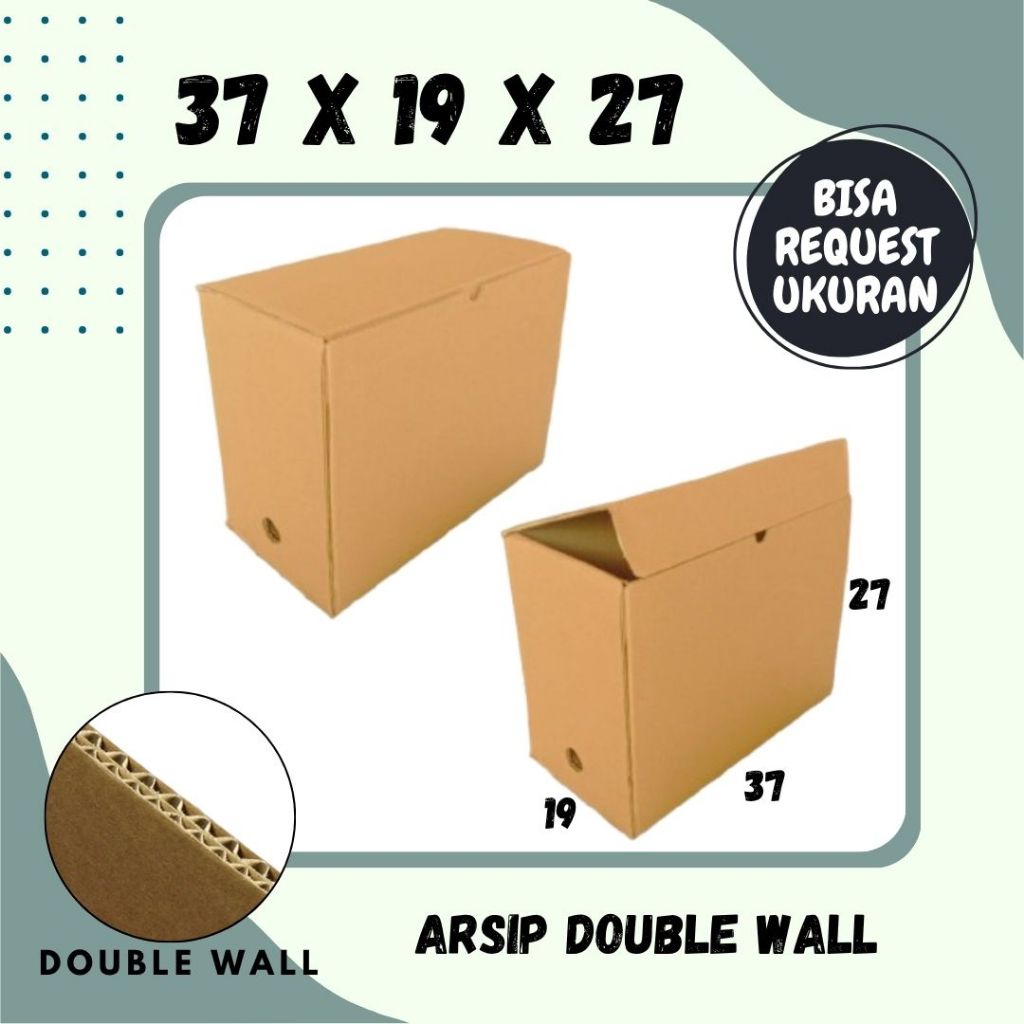 Box Arsip 37x19x27 (Double Wall) Kardus Arsip Dus Packing/polos/File/filebox/arsipbox/box Dokumen