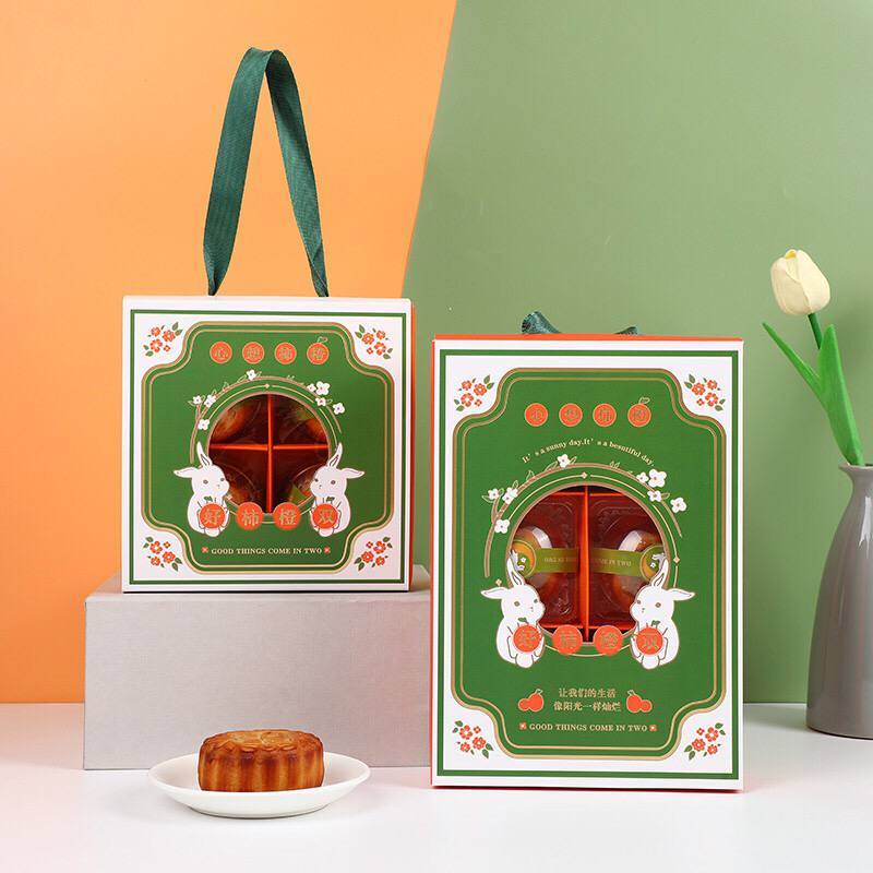 Box Hampers Mooncake/ Kotak Mooncake sekat 6/ Box tenteng hadiah Mid-Autumn
