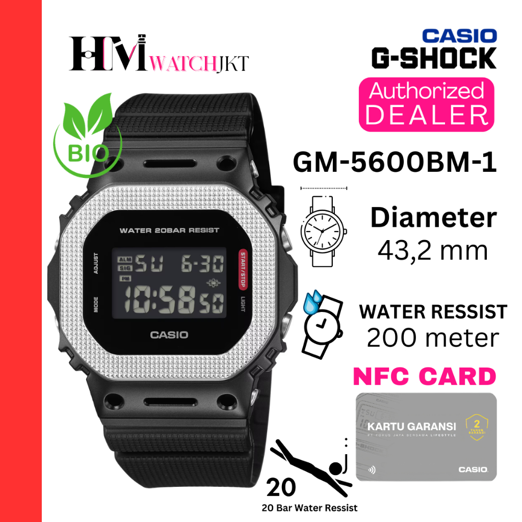CASIO G-SHOCK GM-5600BM-1DR Jam Tangan Pria Original Digital Antiair GM-5600BM-1 GM-5600 GM5600