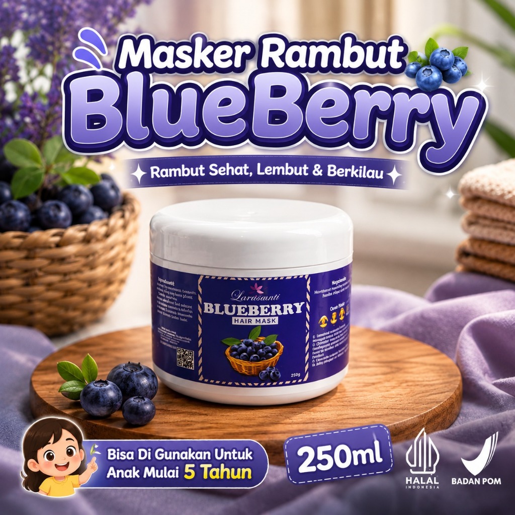Hair Mask Blueberry 250ml Bpom Halal - Hair treatment