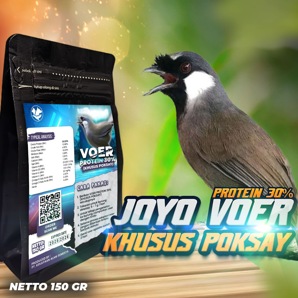 MAKANAN BURUNG POKSAY | VOER BURUNG POKSAY | VOER HARIAN | VOER NUTRISI KOMPLIT | VOER HARIAN KHUSUS