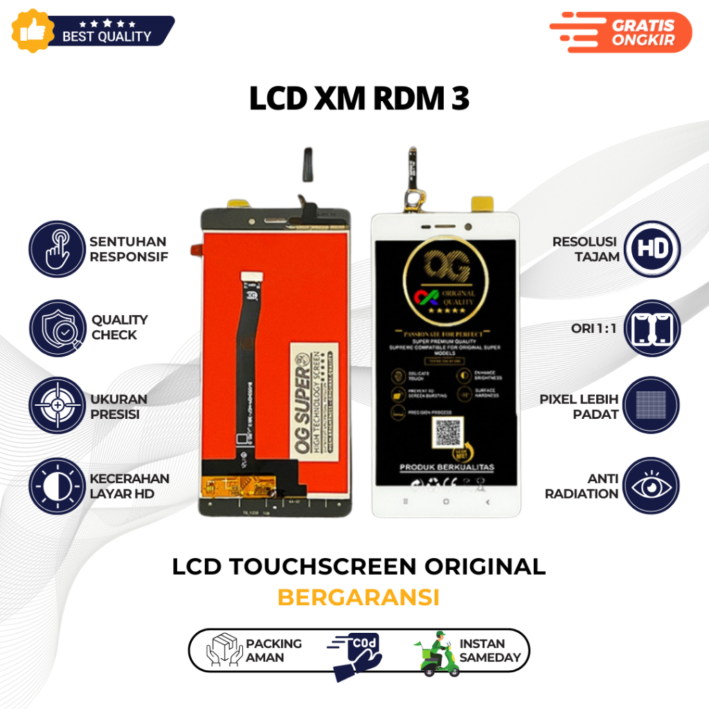LCD TOUCHSCREEN XIAOMI REDMI 3 / LCD REDMI 3X /LCD REDMI 3S /LCD REDMI 3 PRO COMPLETE ORIGINAL
