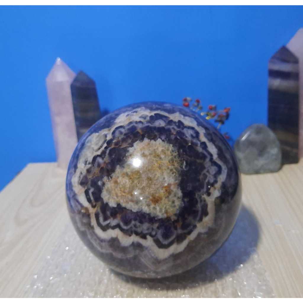 Natural Batu Alam Asli Kristal Sphere Dream Amethyst Chevron (18)