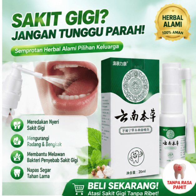 Obat Sakit Gigi Semprotan sakit gigi Obat Sakit Gigi Berlubang Toothache Spray Penghilang Nyeri Gusi