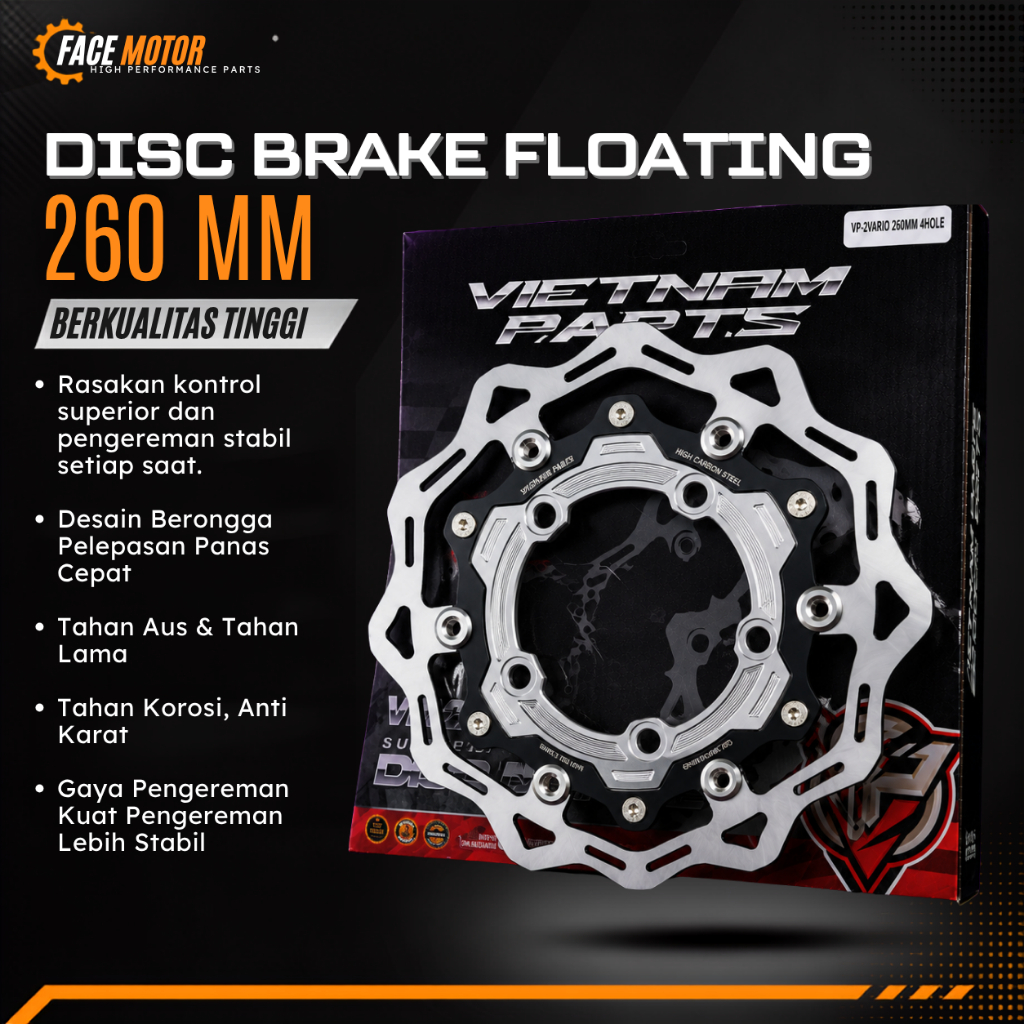 Disc Brake Floating Vietnam Parts Piringan Cakram 260mm Pcx 160 Lubang 5 Disc 260mm pcx 160 DISC Rem