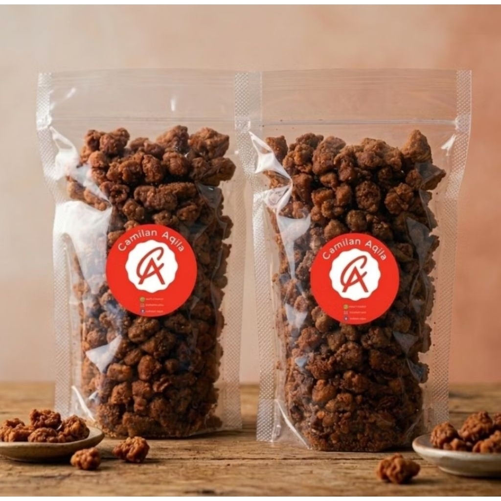 Camilan Aqila - Kacang Telur Manis / Kacang Kribo Manis (Sweet Egg & Kribo Nuts) - 1000g/1Kg Pouch