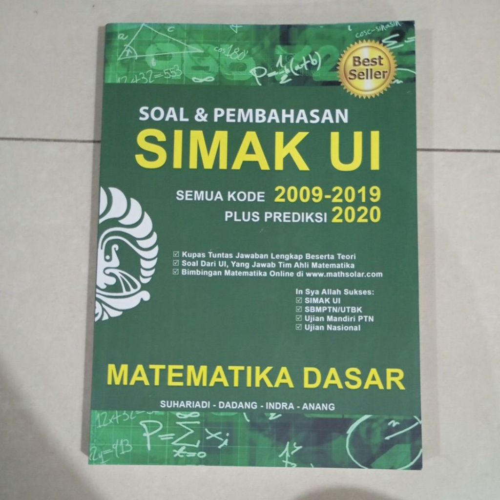 buku soal dan pembahasan simak UI matematika dasar