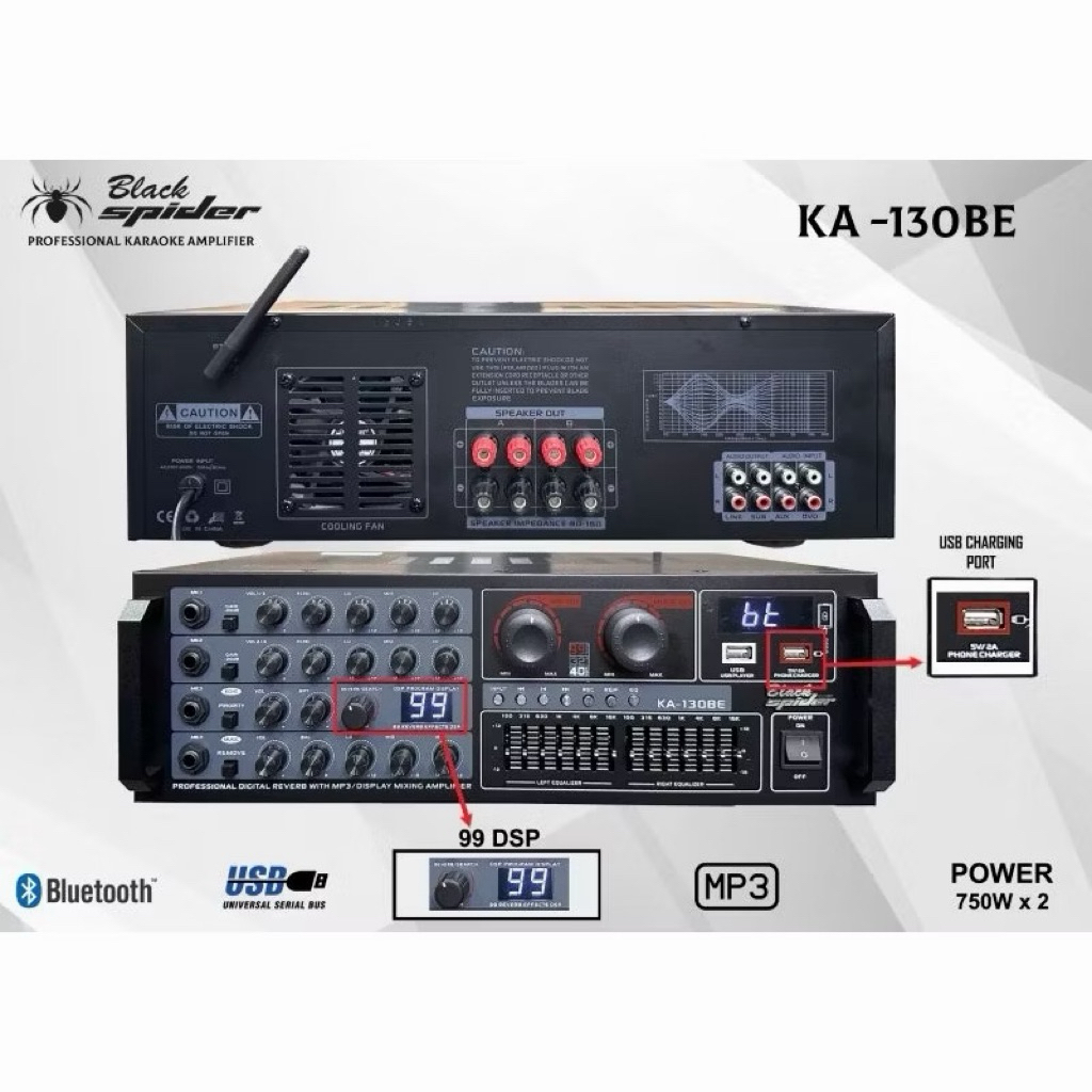 AMPLI BLACK SPIDER KA 130 BE AMPLIFIER BLACKSPIDER KA 130BE KA130BE