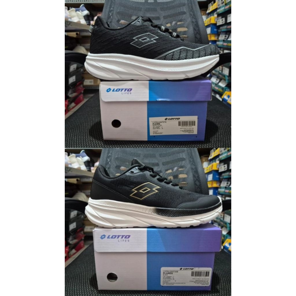 LOTTO FLEWN/FLORES BLACK WHITE SNEAKERS SHOES MENS ORIGINAL