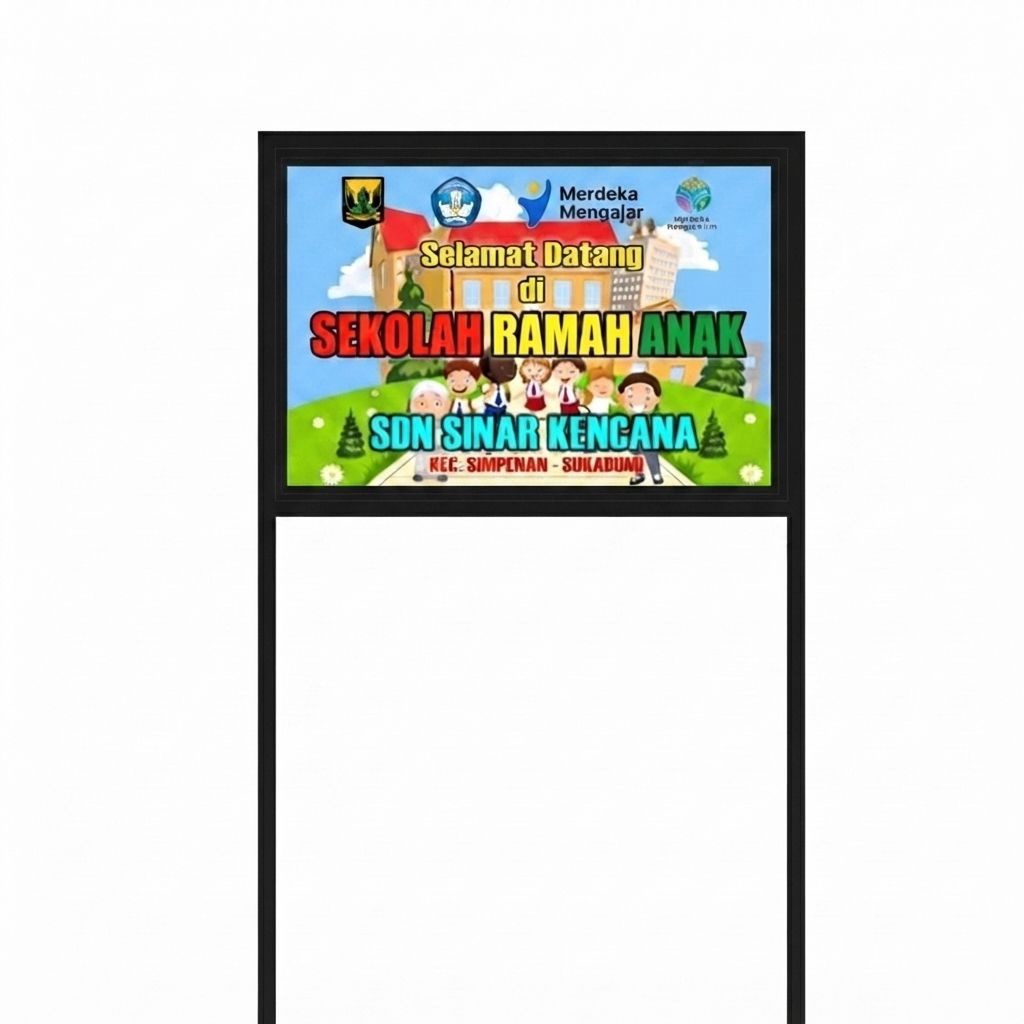 PLANG / PAPAN NAMA SEKOLAH / YAYASAN / UKS / GUDEP + TIANG (CUSTOM)
