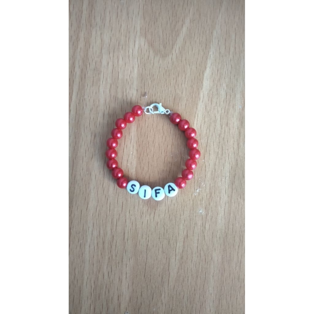 Gelang manik mutiara nama bayi, anak dan dewasa