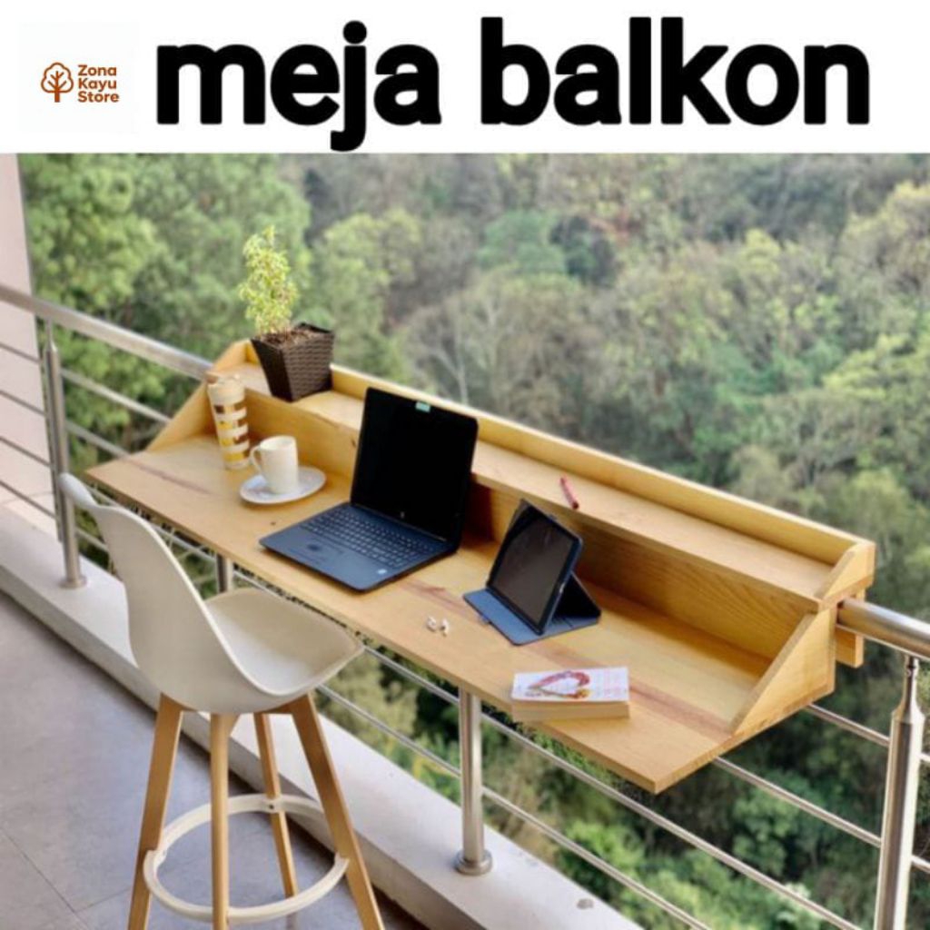 meja balkon kayu minimalis cafe meja lesehan meja kopi