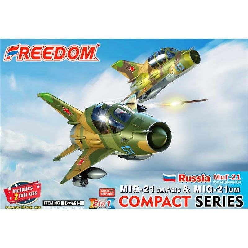 FD162715 : MIG-21 SM / F / BIS & MIG-21UM Eggplane miniature LIMITEN EDITION 2 full kits and pilots 