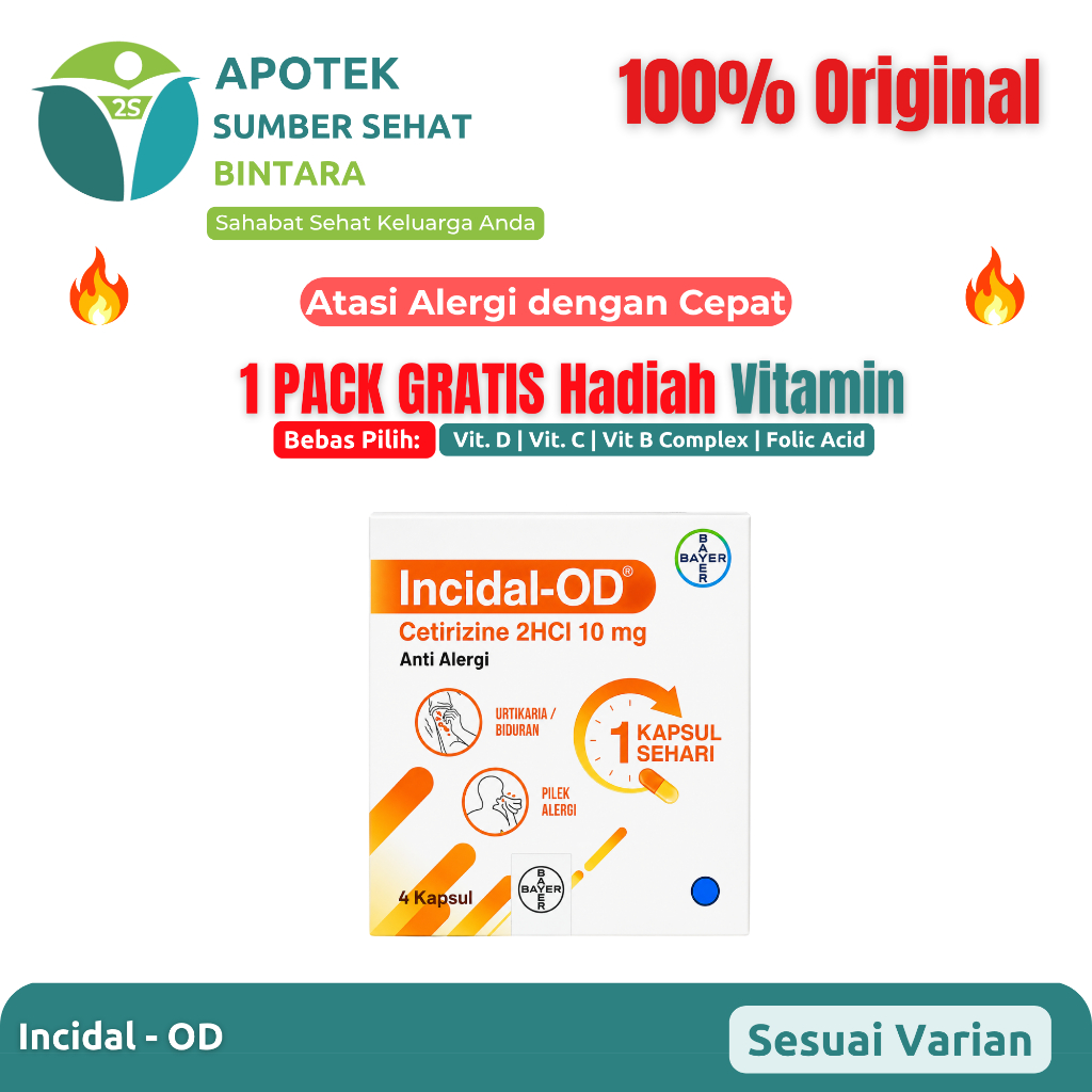 [BOX] Incidal OD | Obat Alergi | Meredakan Bersin & Gatal