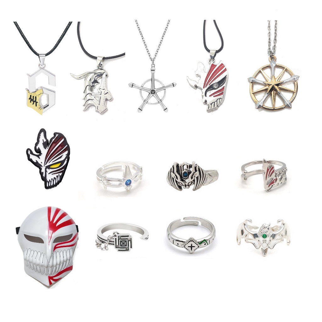 Kalung cincin pin enamel topeng bleach ichigo ishida grimmjow jaegerjaquez angka 6