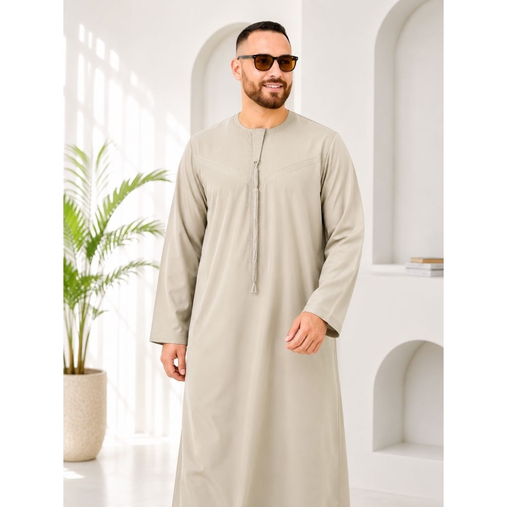 OMANI jubah Dewasa gamis Import jubah saudi lengan panjang tanpa kerah bahan bagus jubah oman