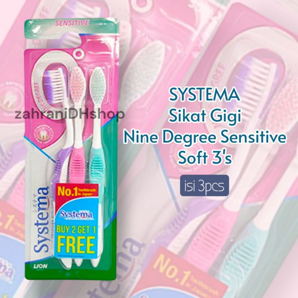 ~zahraniDHshop~Systema Sikat Gigi Nine Degree Sensitive Soft 3's
