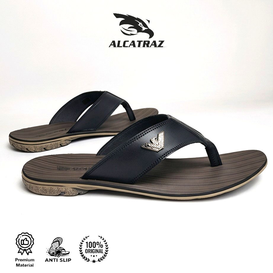 ALCATRAZ Sandal Jepit Pria Kulit Sintetis Premium Casual Anti Slip ROLEX