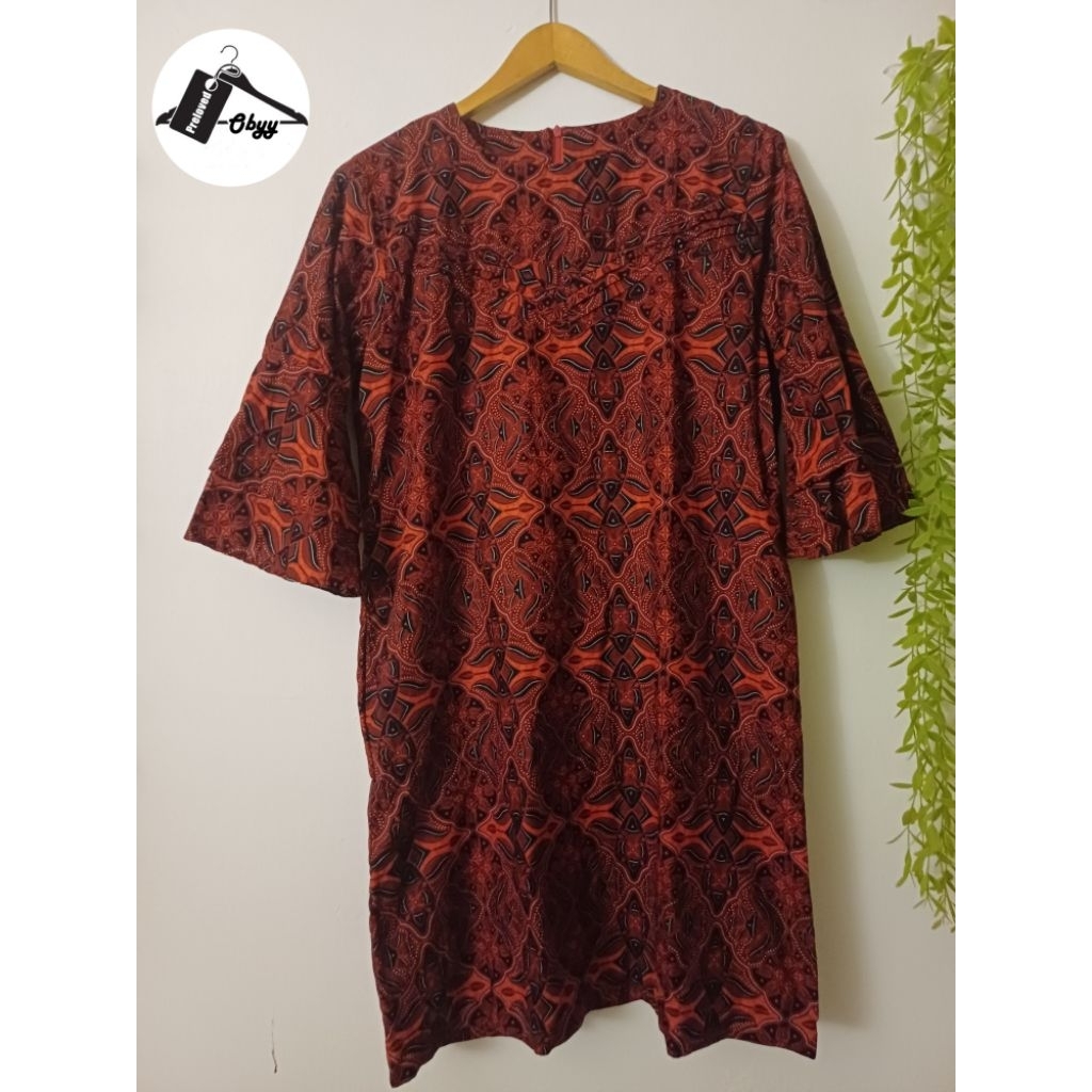 Dress Batik Merah Maroon