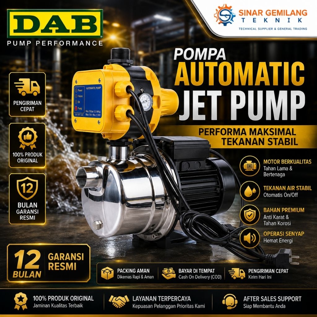 Mesin Pompa Air Dorong DAB 250 Watt Stainless Steel Booster Pump DAB BS-255 SS