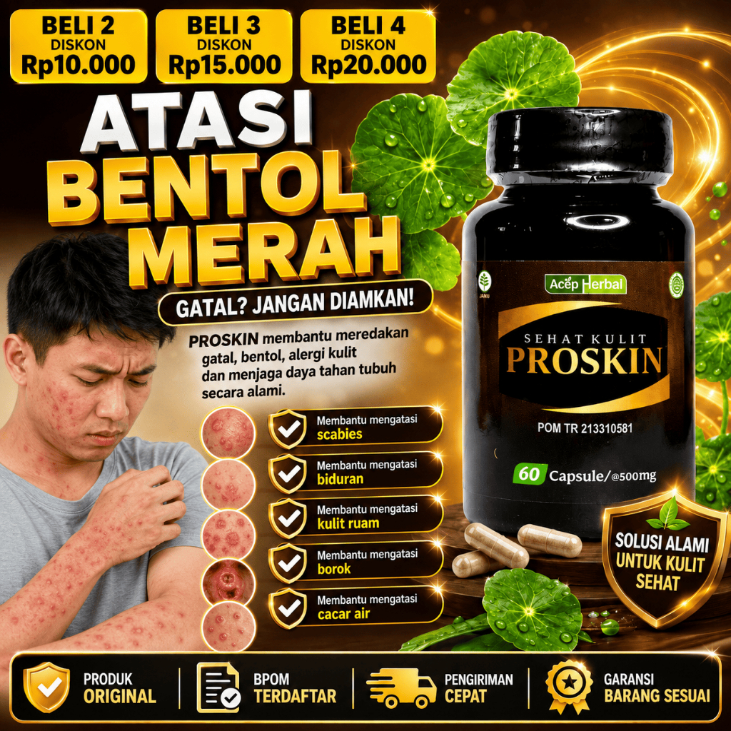 < Proskin Obat Gatal Kulit Scabies , Diabetes Biduran, Gatal-Gatal, Bentol Merah
