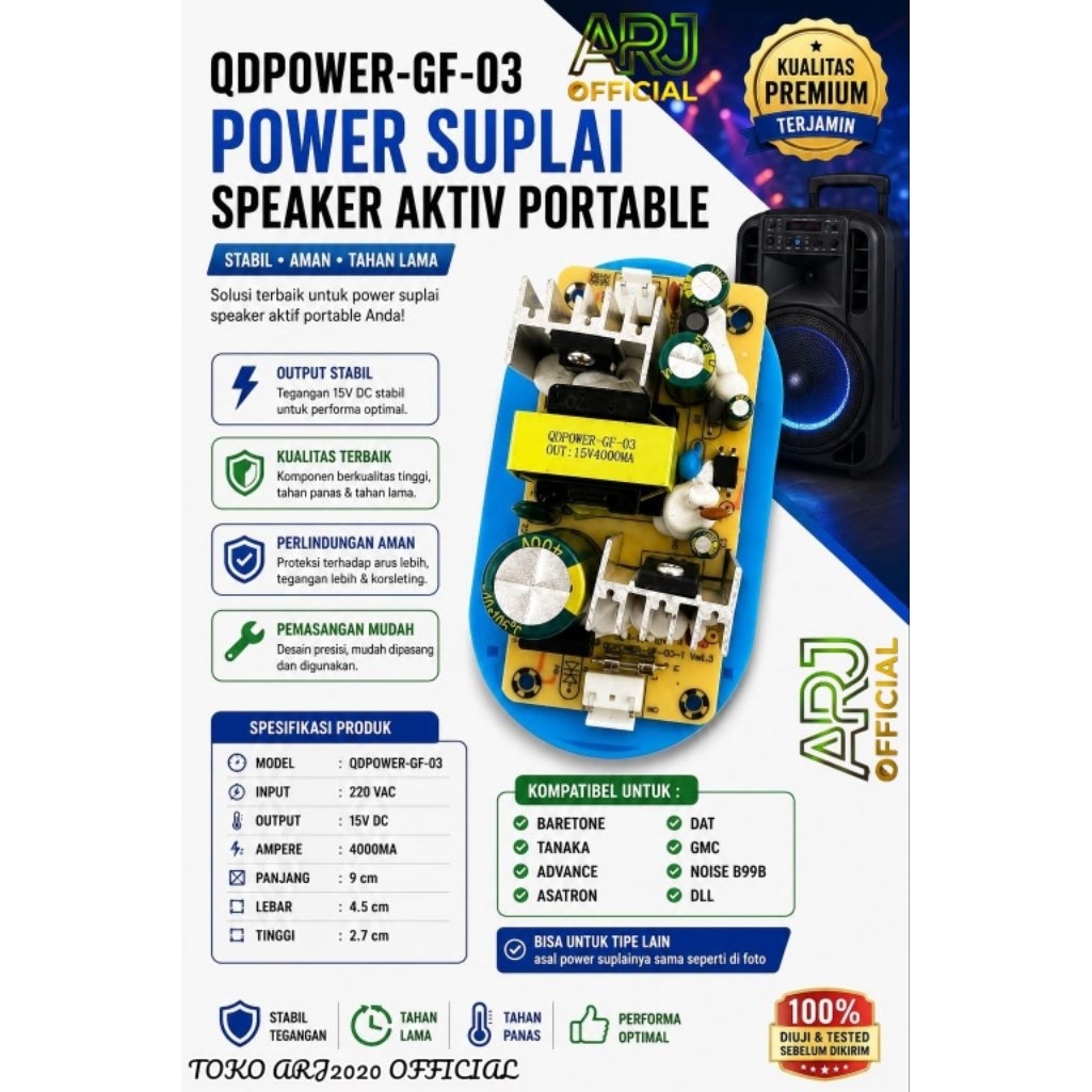 power suplai regulator speaker sepeker speker aktif 15volt 4000mA 15v 4000mA 4A ADVANCE GMC ASATRON 