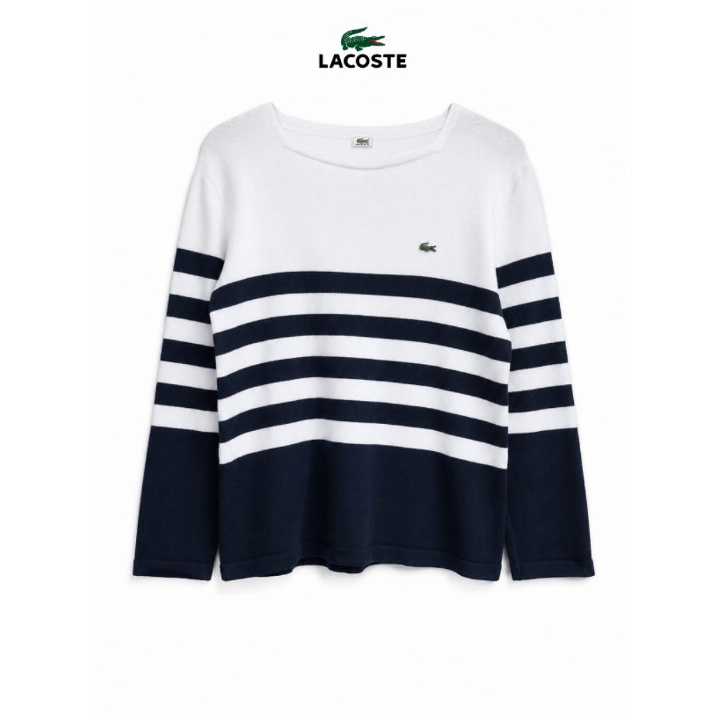 LACOSTE SWEATER STRIPE NAVY PULLOVER