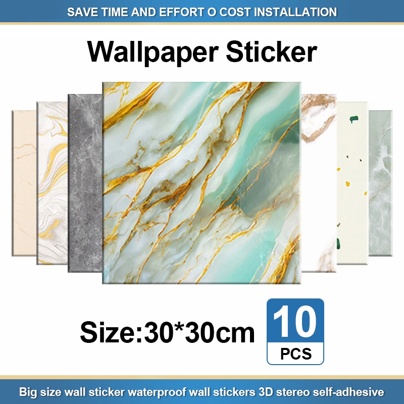 10PCS Stiker Dinding Perekat diri PVC 30x30cm Stiker Vinyl Wallpaper Dekorasi Dinding Dekorasi Kamar