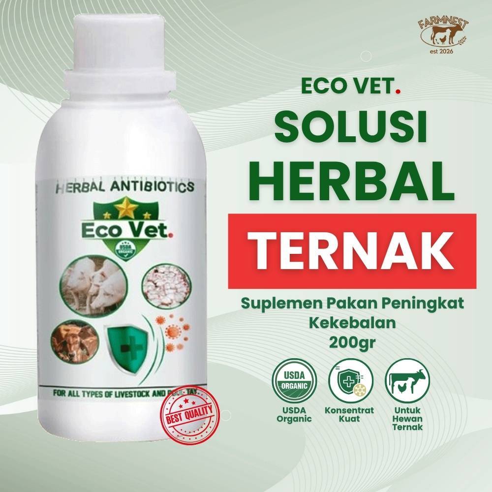 Ecovet Herbal Antibiotik 200 gram - LEBIH EFEKTIF - Ecovet Original 200gram - B3G1 Ecovet