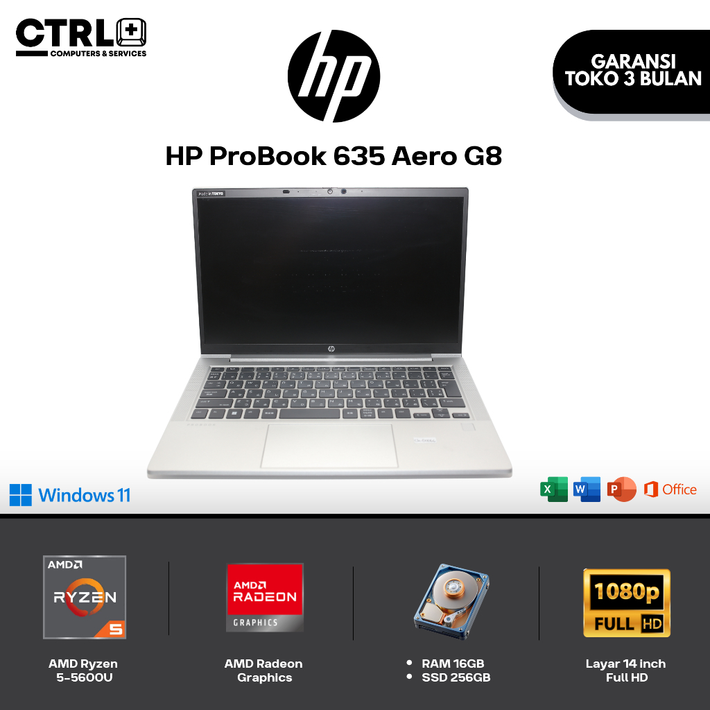 HP ProBook 635 Aero G8  AMD Ryzen 5 5600U  RAM 16GB / 8GB  SSD NVMe 256GB