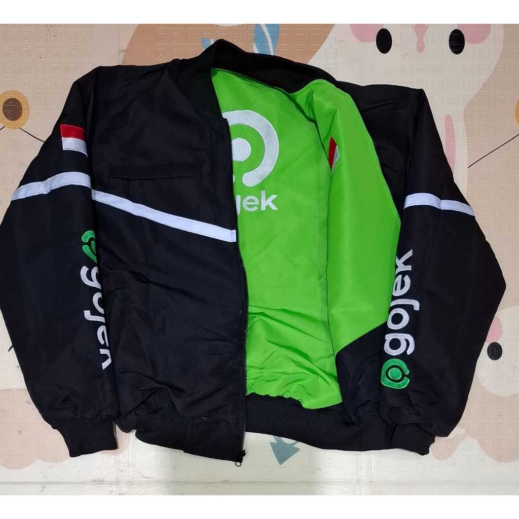 JAKET GOJEK HIJAU BOLAK BALIK GOJEK HITAM AMAN VERMUK DAN GAK CEPET KOTOR READY SIZE JUMBO 7XL