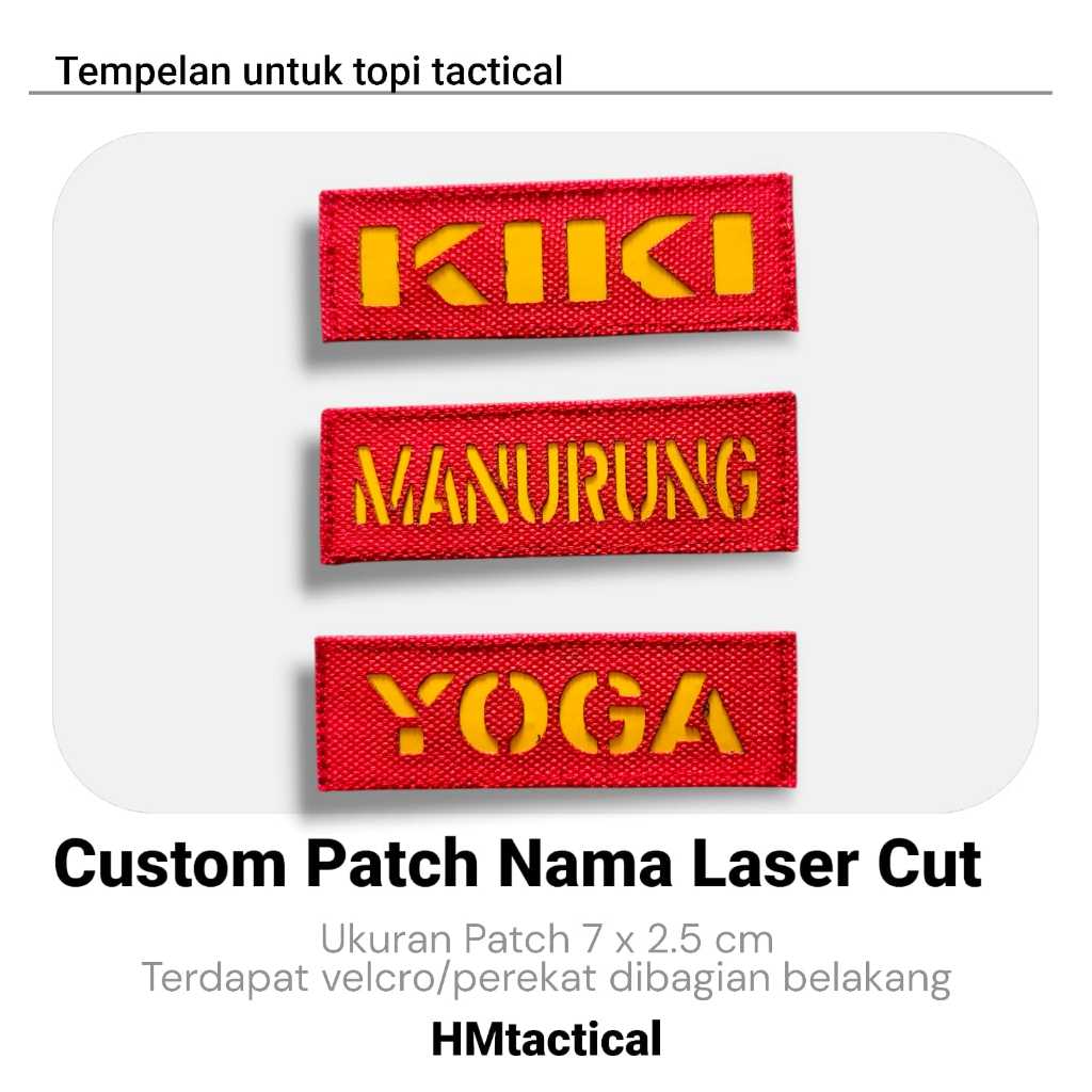 Custom Patch Laser cut Kain Merah
